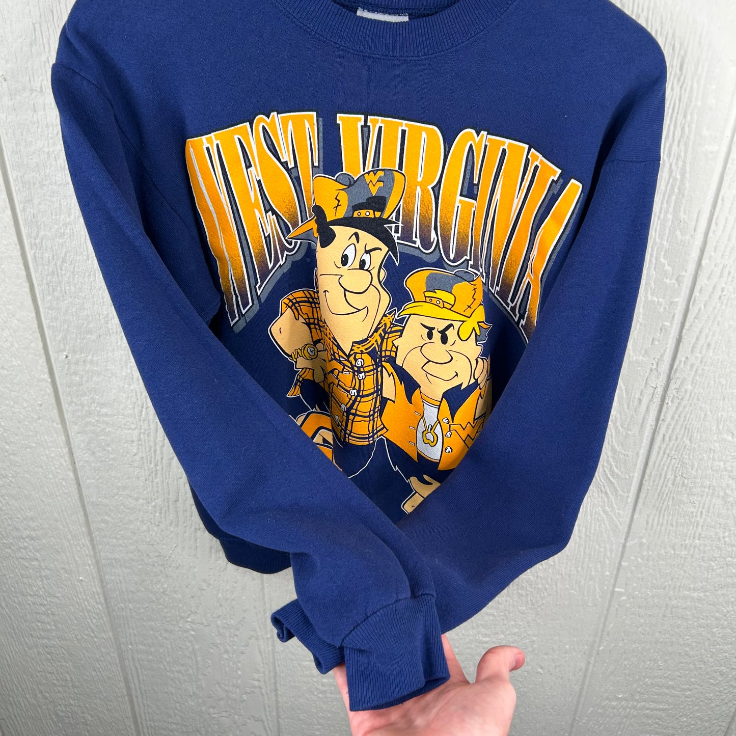 Vintage 90's WVU x Flintstones Graphic Crewneck (M)