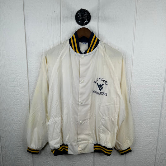 Vintage 80's West Virginia Mountaineers Button-Up Bomber Jacket (L)
