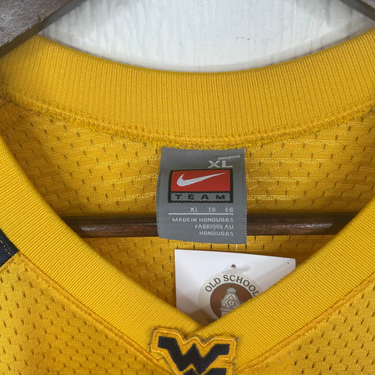 y2k Embroidered WVU Gold Number 10 Nike Jersey (XL)