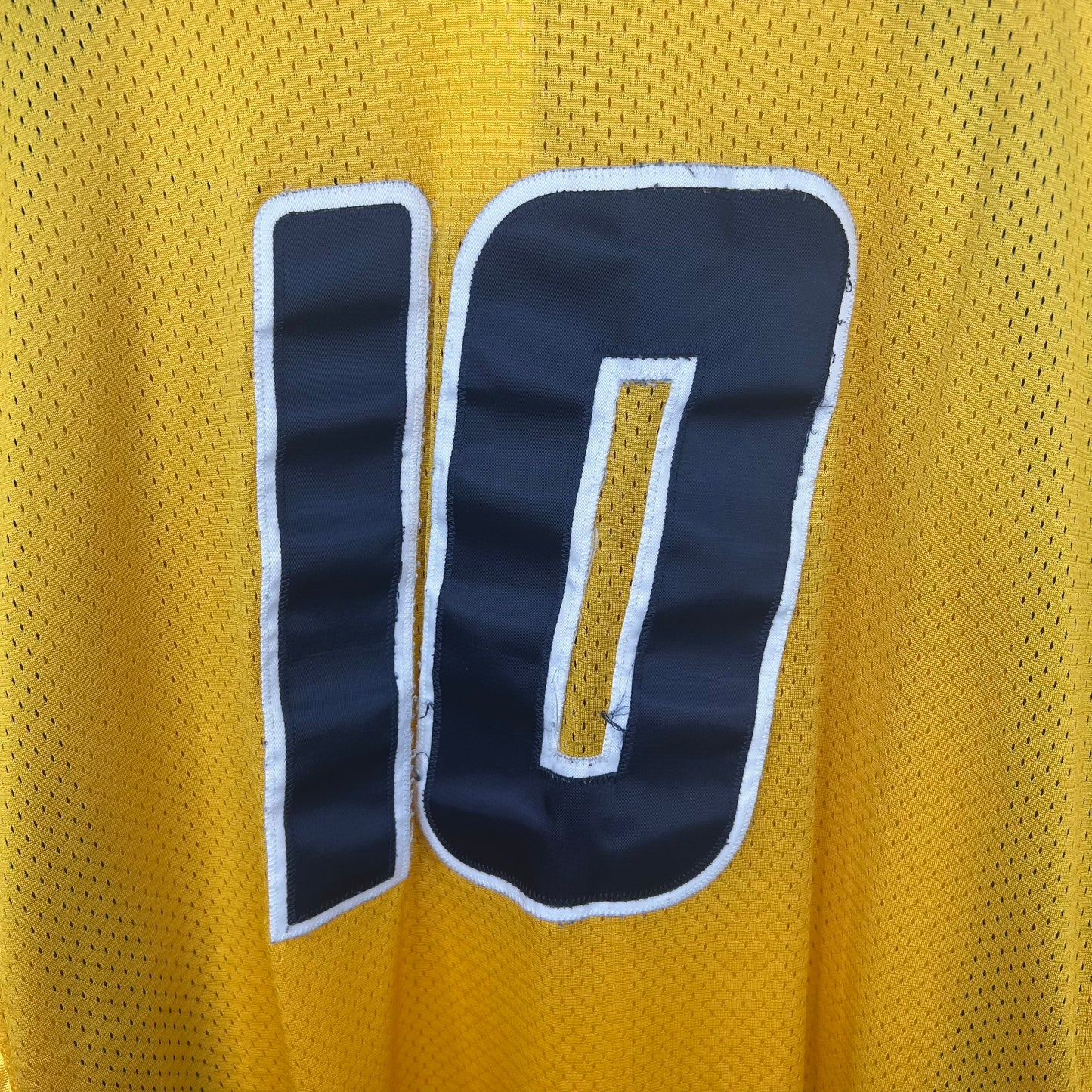 y2k Embroidered WVU Gold Number 10 Nike Jersey (XL)