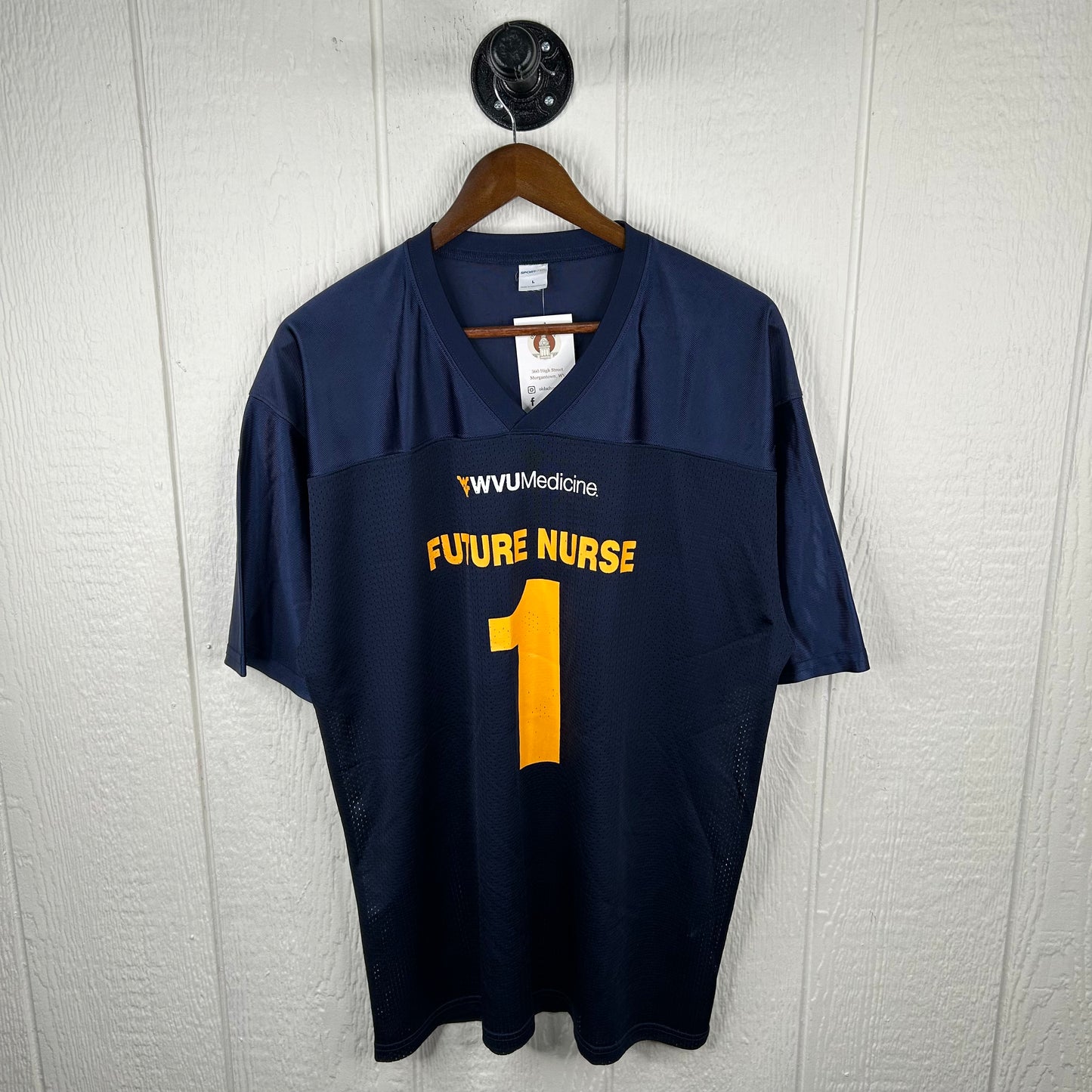 Modern WVU Medicine Future Nurse Navy Football Jersey (L)