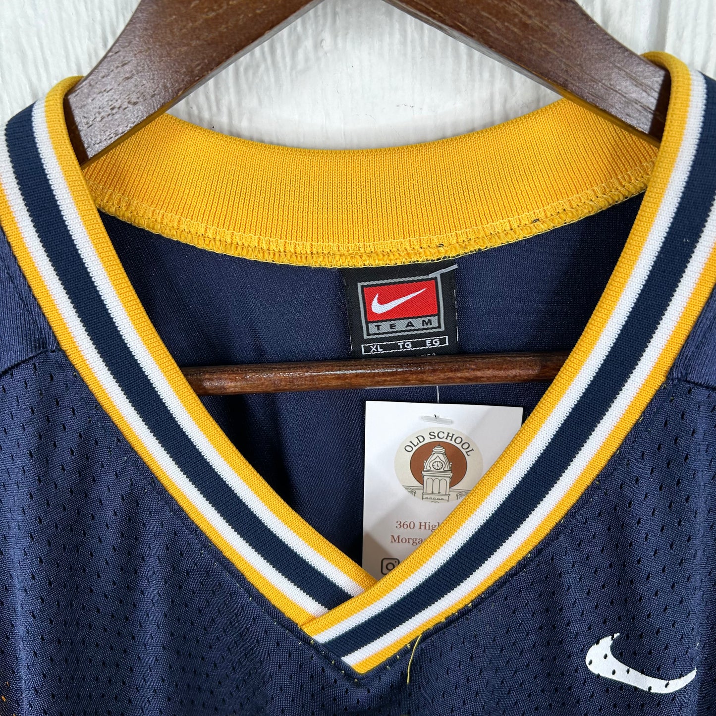 Y2K Navy WVU Nike Number 10 Football Jersey (XL)