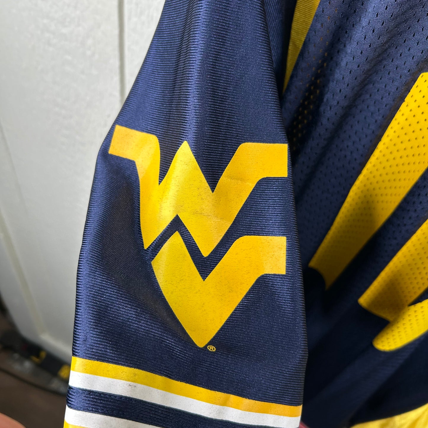 Y2K Navy WVU Nike Number 10 Football Jersey (XL)