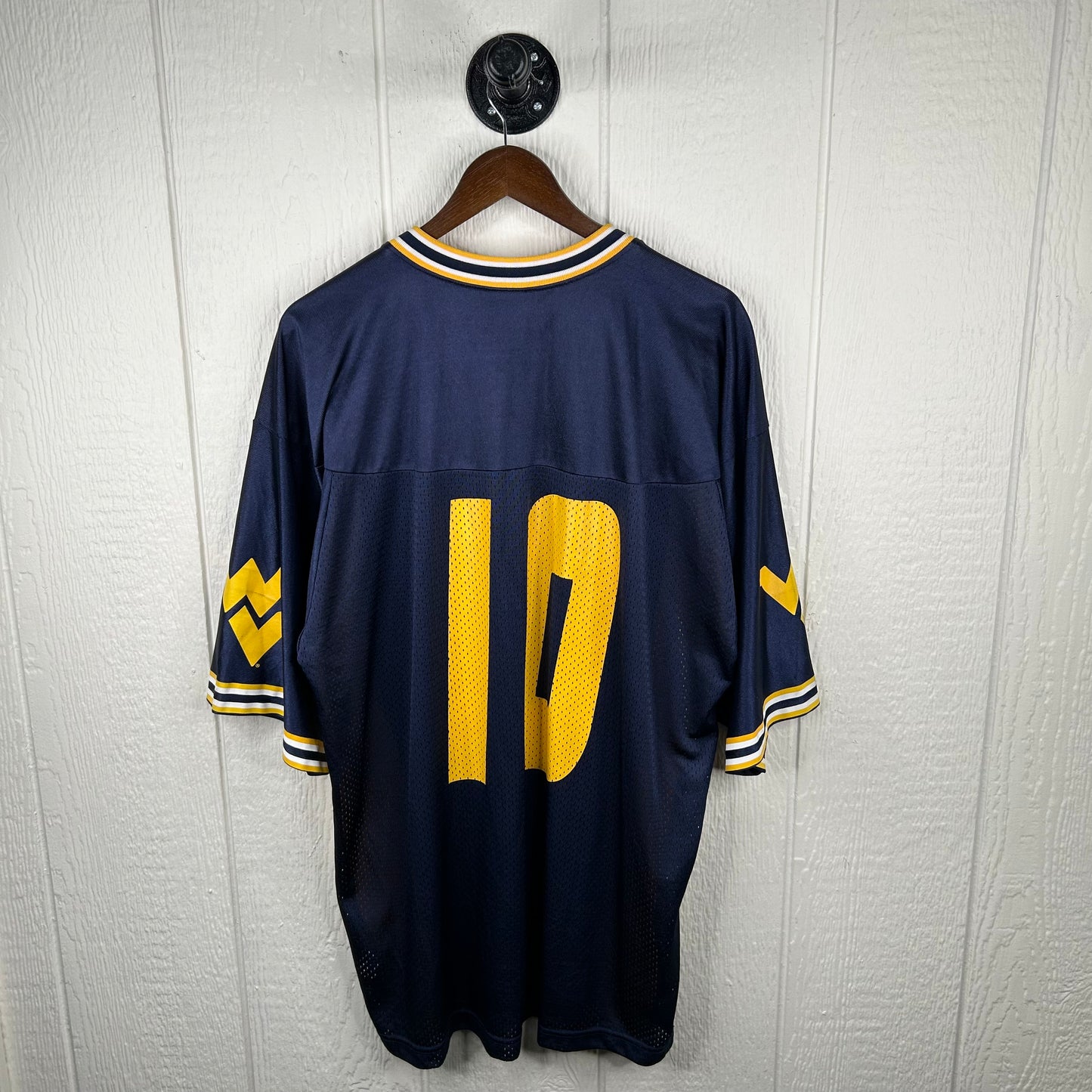 Y2K Navy WVU Nike Number 10 Football Jersey (XL)