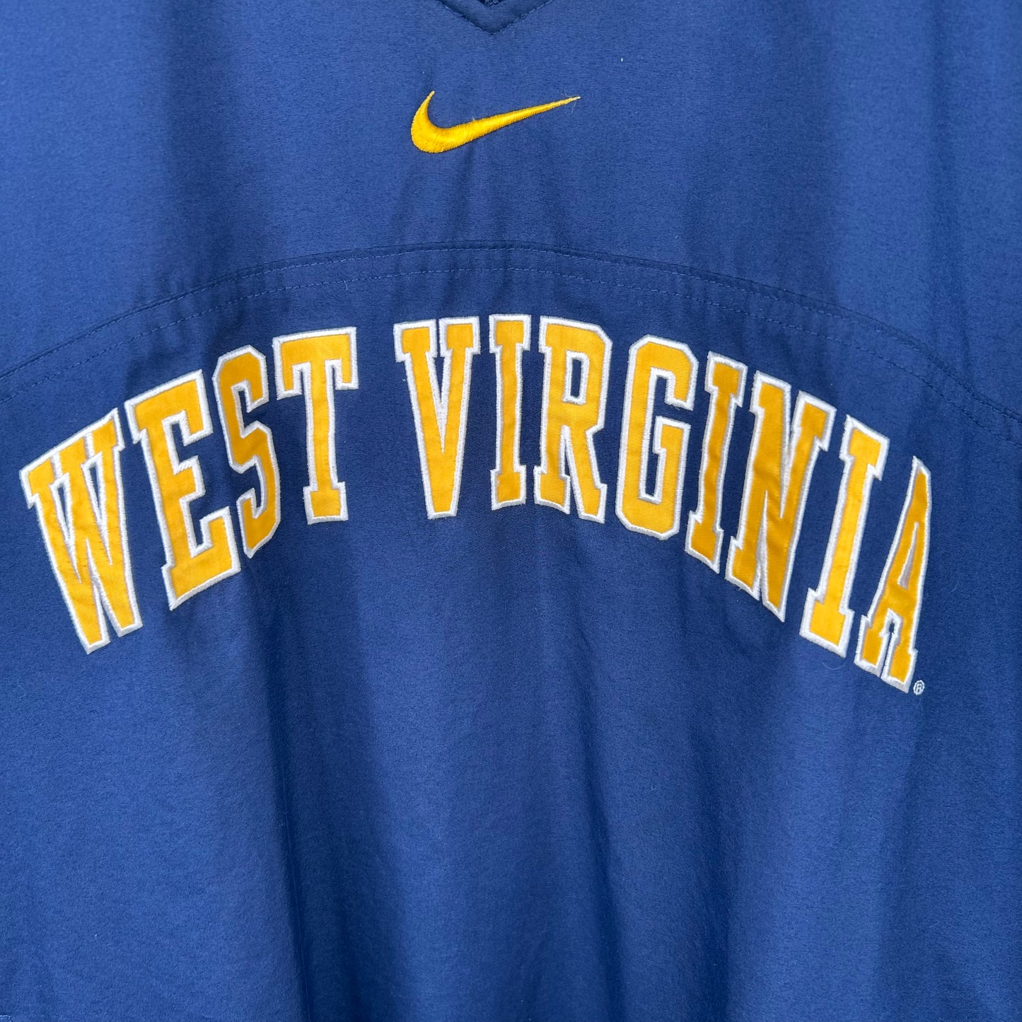 Y2K Navy West Virginia University Nike Center Swoosh Windbreaker (XXL)