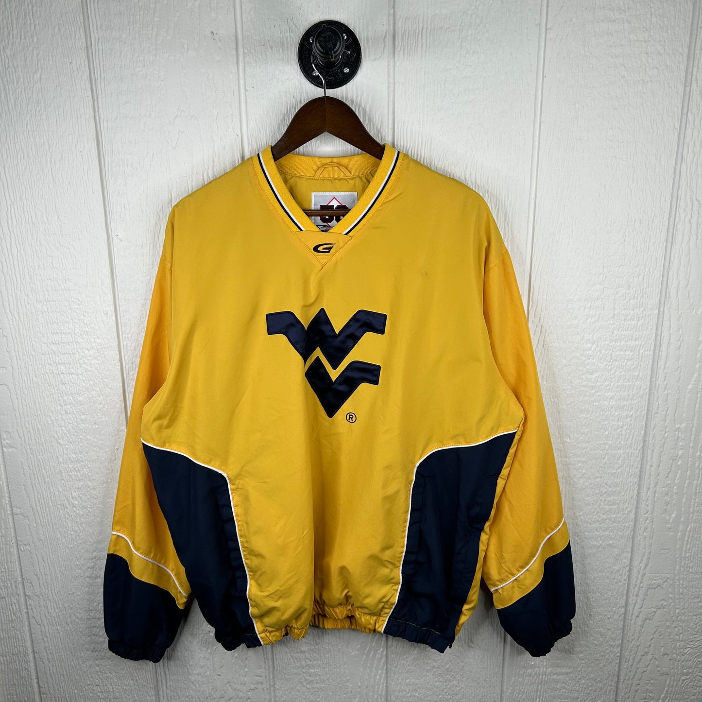 Y2K Gold Flying WV Mountaineers Embroidered Windbreaker (L)