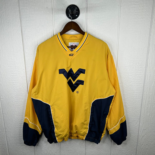 Y2K Gold Flying WV Mountaineers Embroidered Windbreaker (L)