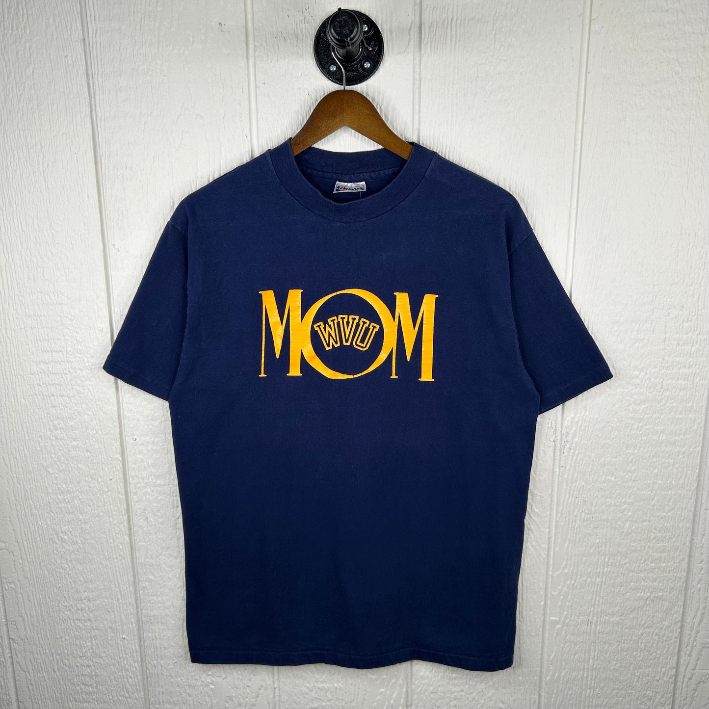 Vintage 90's Navy WVU Mom Graphic Tee (L)