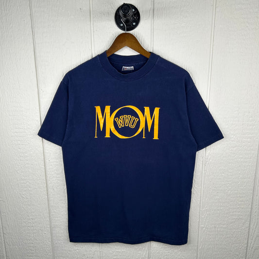 Vintage 90's Navy WVU Mom Graphic Tee (L)