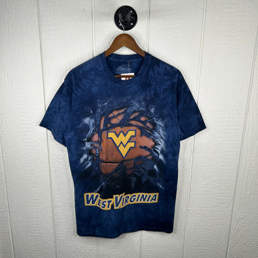 Y2K WVU Basketball All Over Print Graphic Tee (M)
