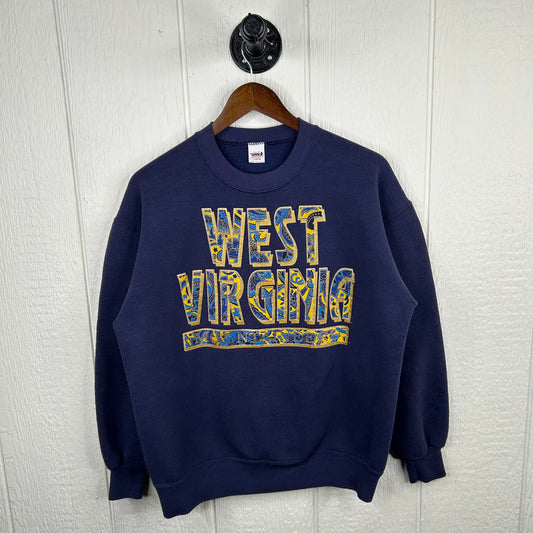 Vintage 90's West Virginia Mountaineers Bandana Style Graphic Crewneck (L)