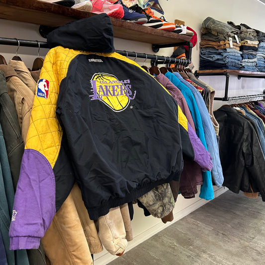 Vintage 90's Los Angeles Lakers NBA Starter Puffer Jacket (XL)