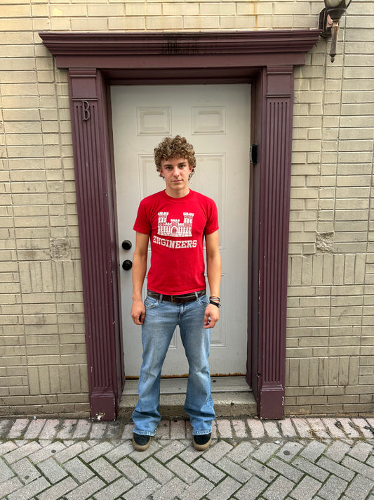 Vintage 70's Engineers College Campus Men's Baby Tee (M)