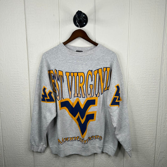 Rare Vintage 90s West Virginia Mountaineers Spell-Out Crewneck (XL)