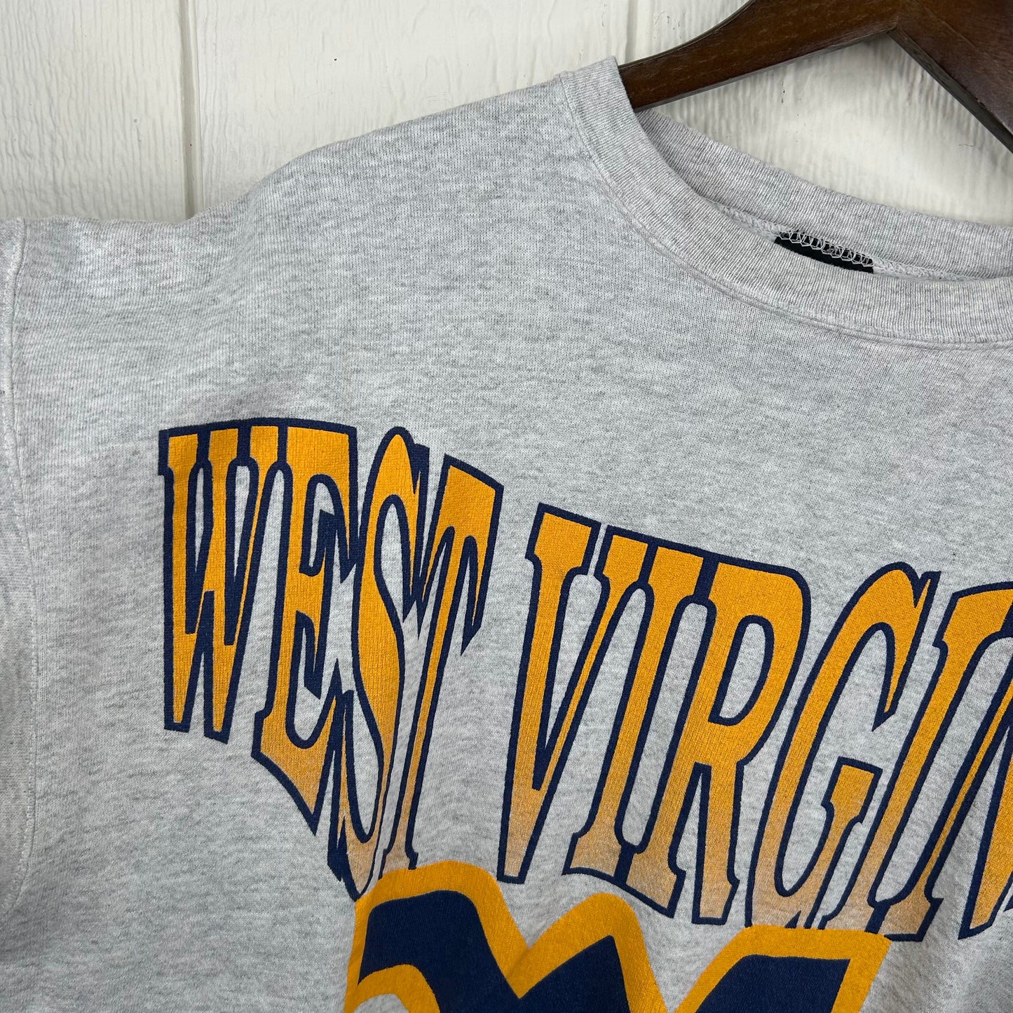 Rare Vintage 90s West Virginia Mountaineers Spell-Out Crewneck (XL)