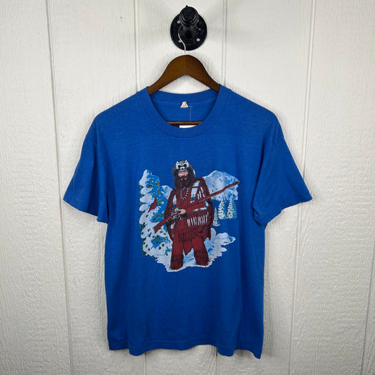 Rare 70s WVU Mountaineer Mascot Graphic Tee (M)