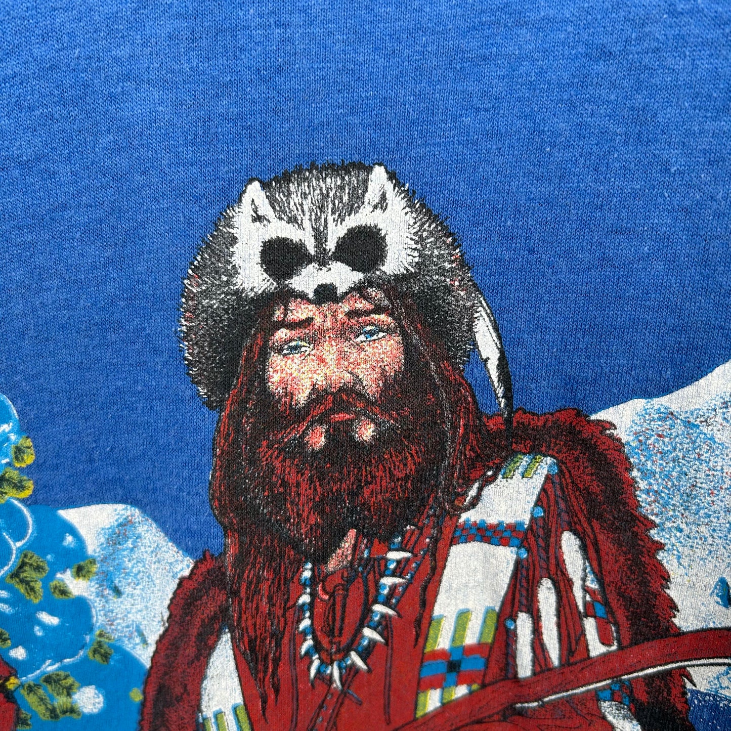 Rare 70s WVU Mountaineer Mascot Graphic Tee (M)