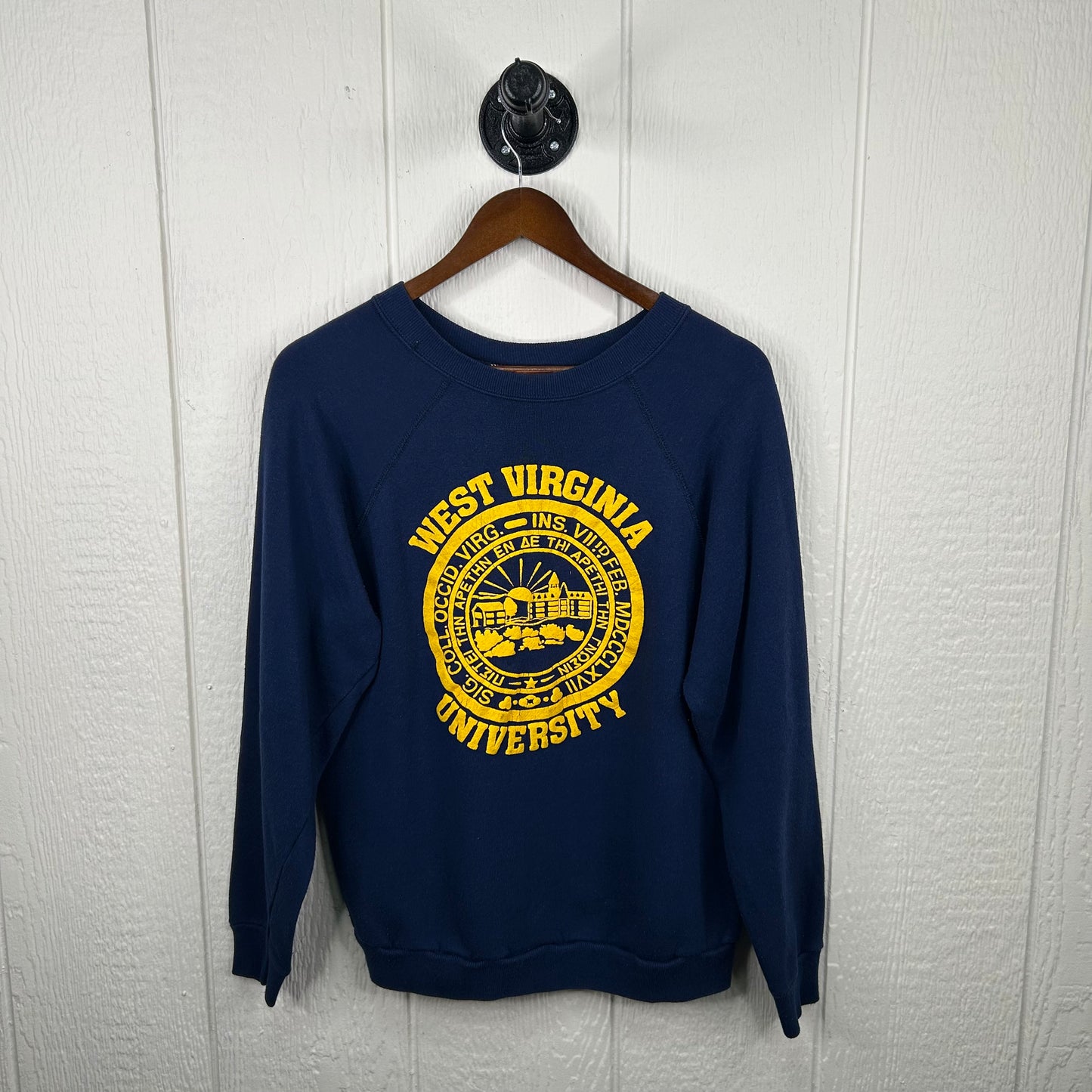 Vintage 80s Puff Print West Virginia University Graphic Crewneck (L)