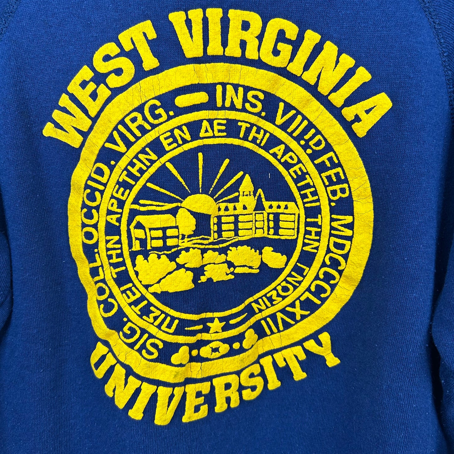 Vintage 80s Puff Print West Virginia University Graphic Crewneck (L)