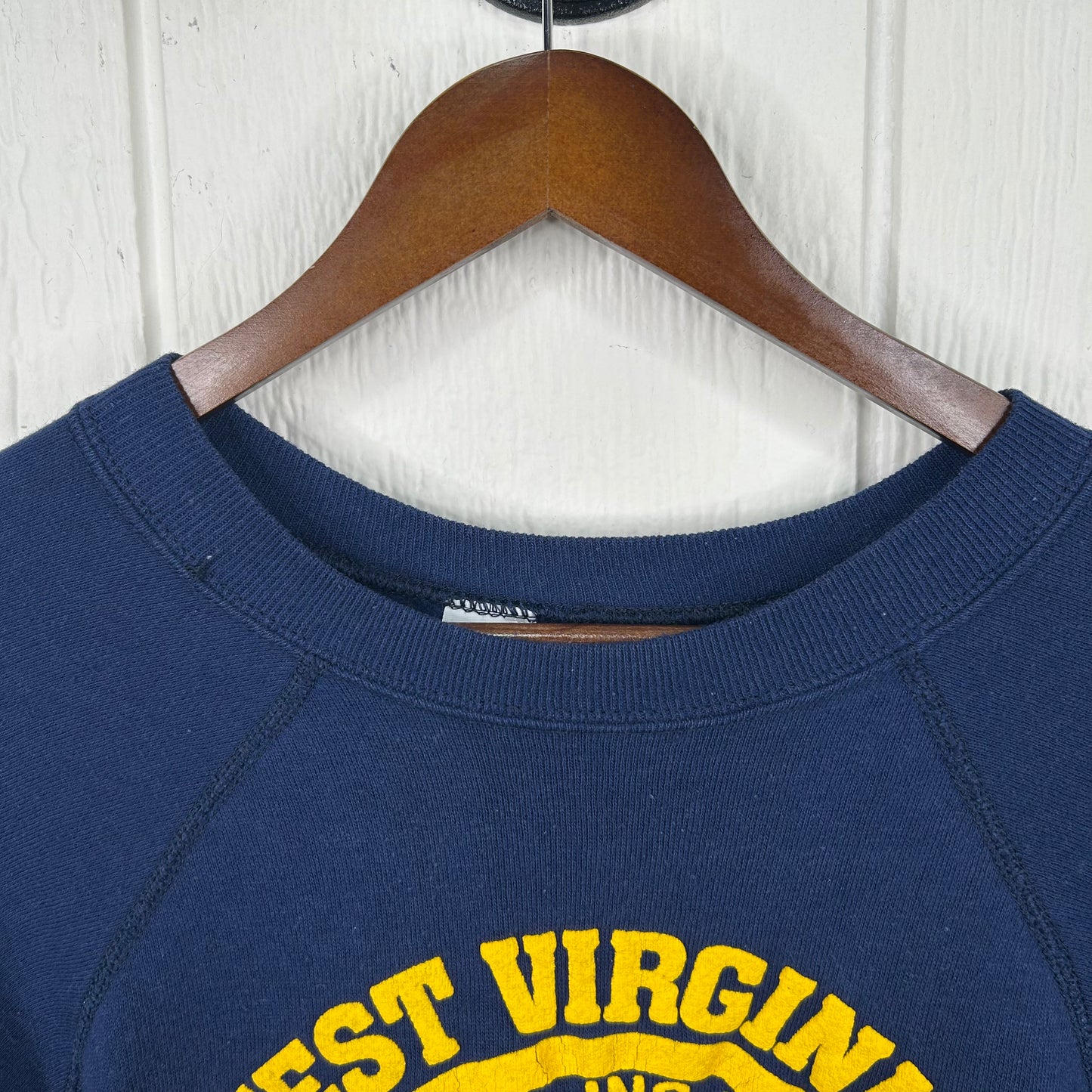 Vintage 80s Puff Print West Virginia University Graphic Crewneck (L)
