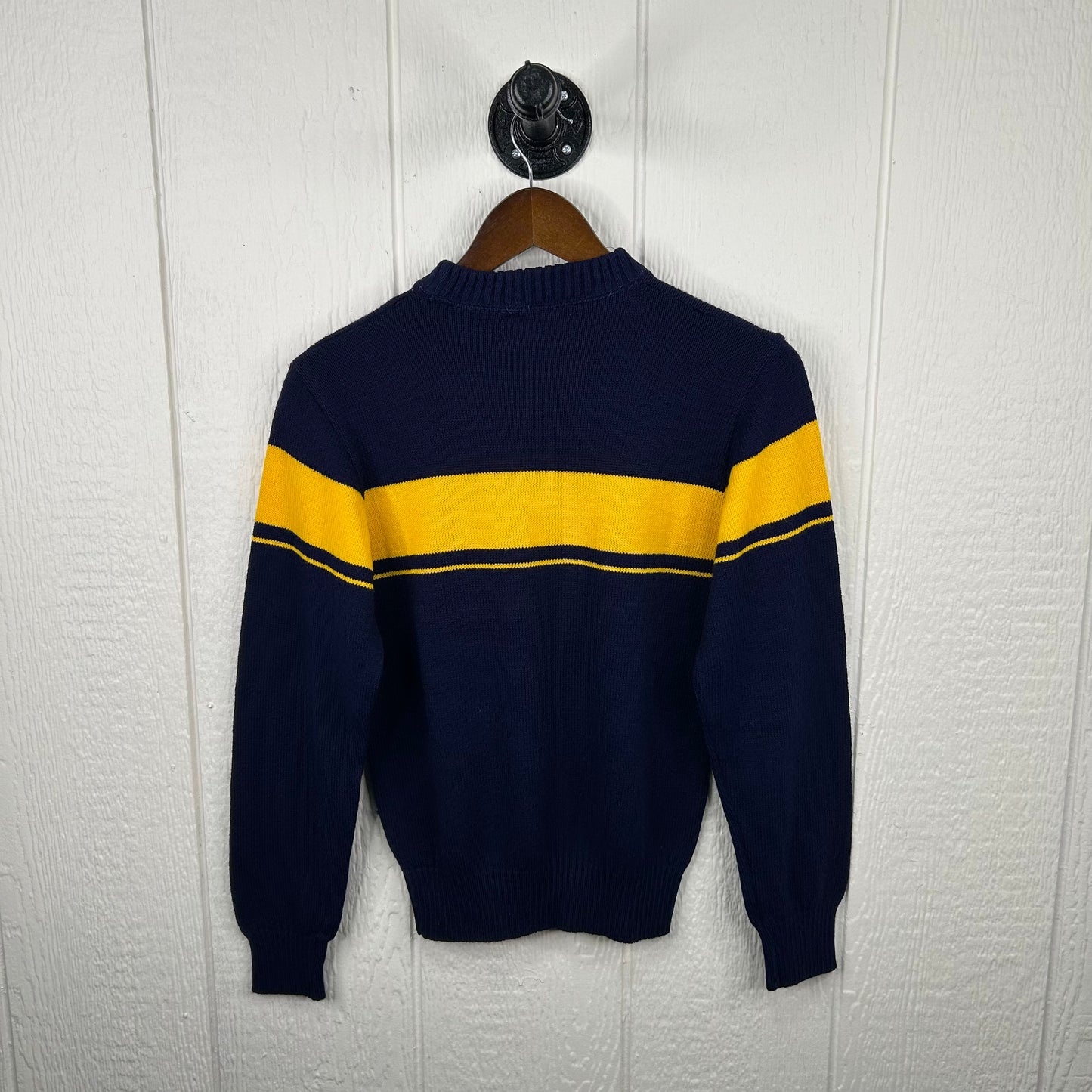 Vintage 80s Embroidered West Virginia Hand Knit Sweater (L)
