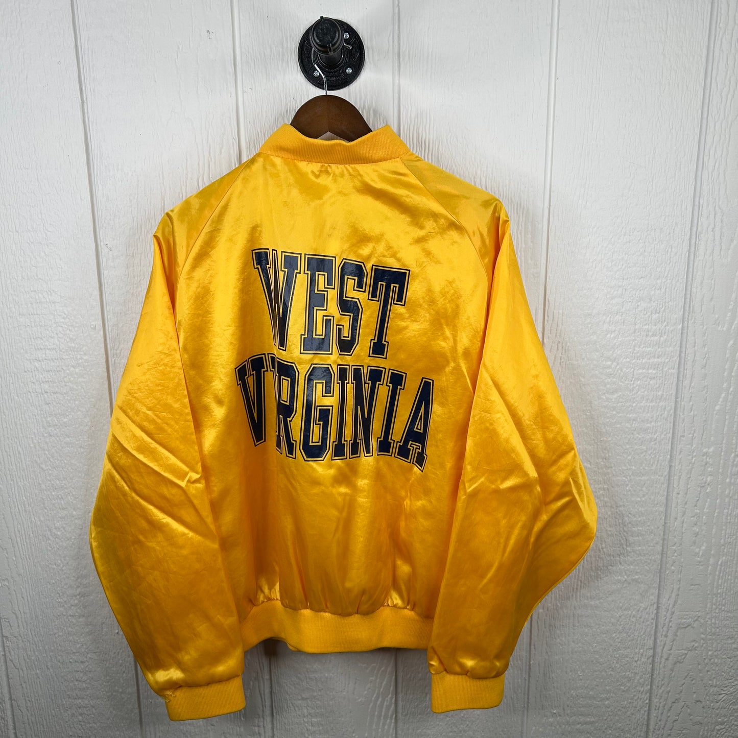 Vintage 80s Gold West Virginia Bomber Jacket (L)