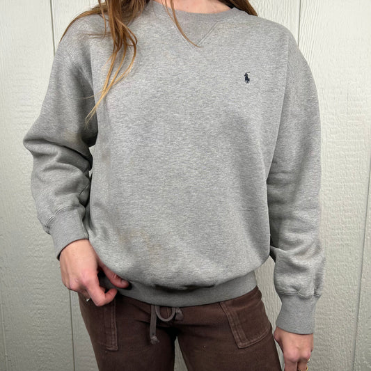 Vintage 90's Ralph Lauren Gray Crewneck (M)