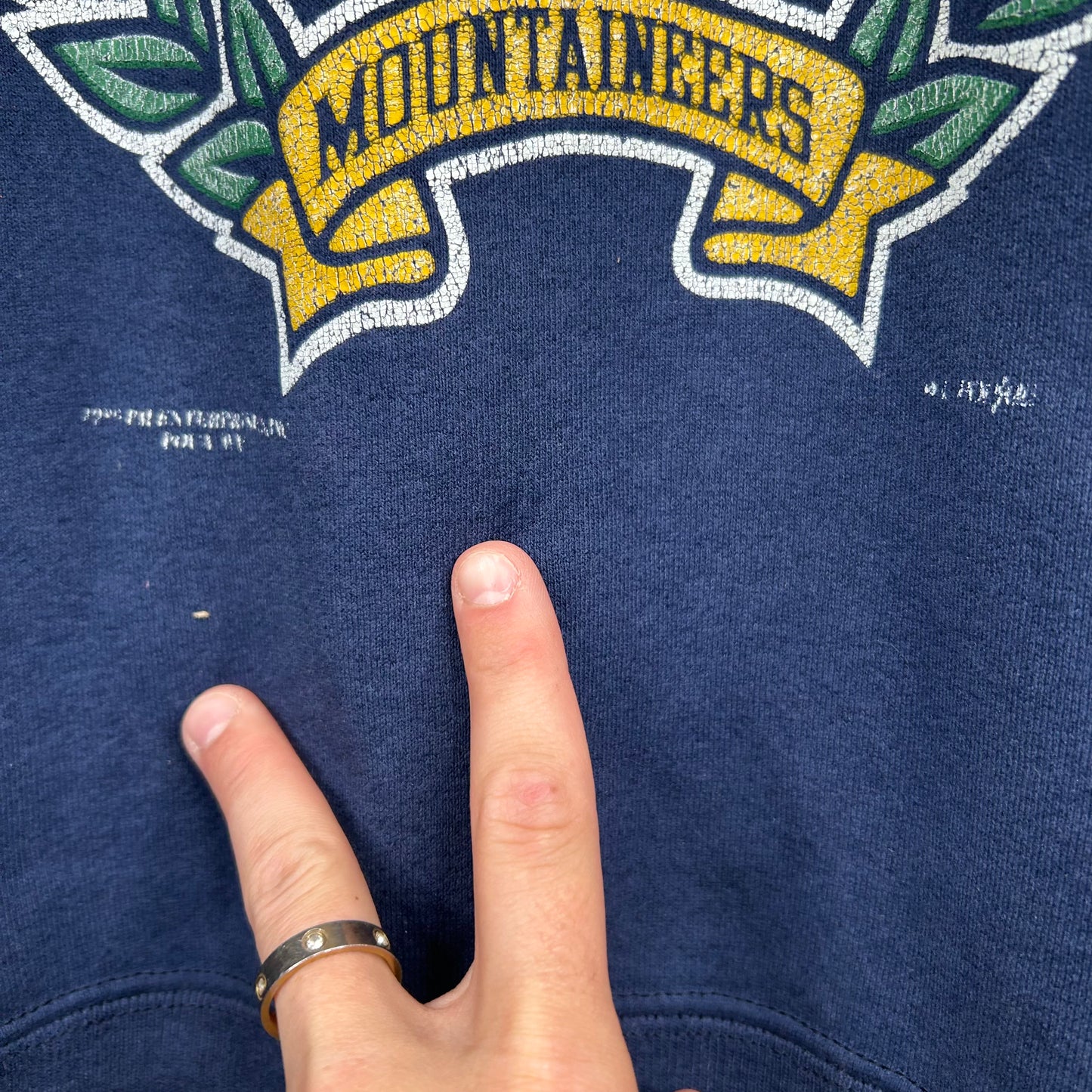 Vintage 90s WVU Graphic Crewneck (XL)