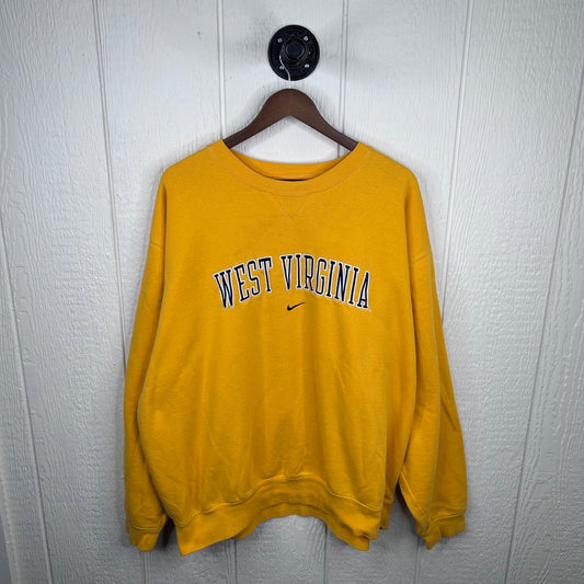Vintage WVU Nike Center Swoosh Yellow Crewneck (XL)