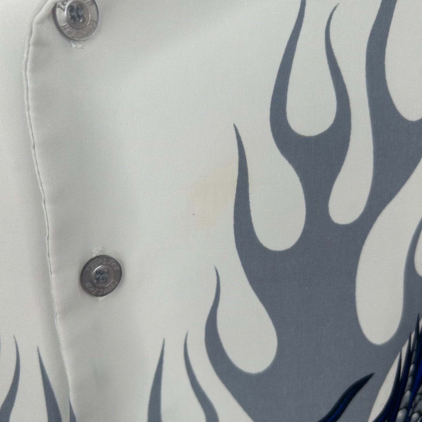 Vintage y2k Dragon Skull Flames Button-Up Polo (L)