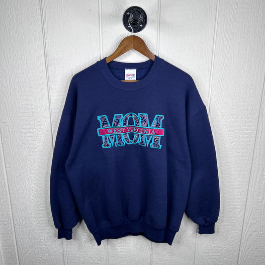 Vintage 90's WVU Mountaineers Mom Paisley Crewneck (XL)