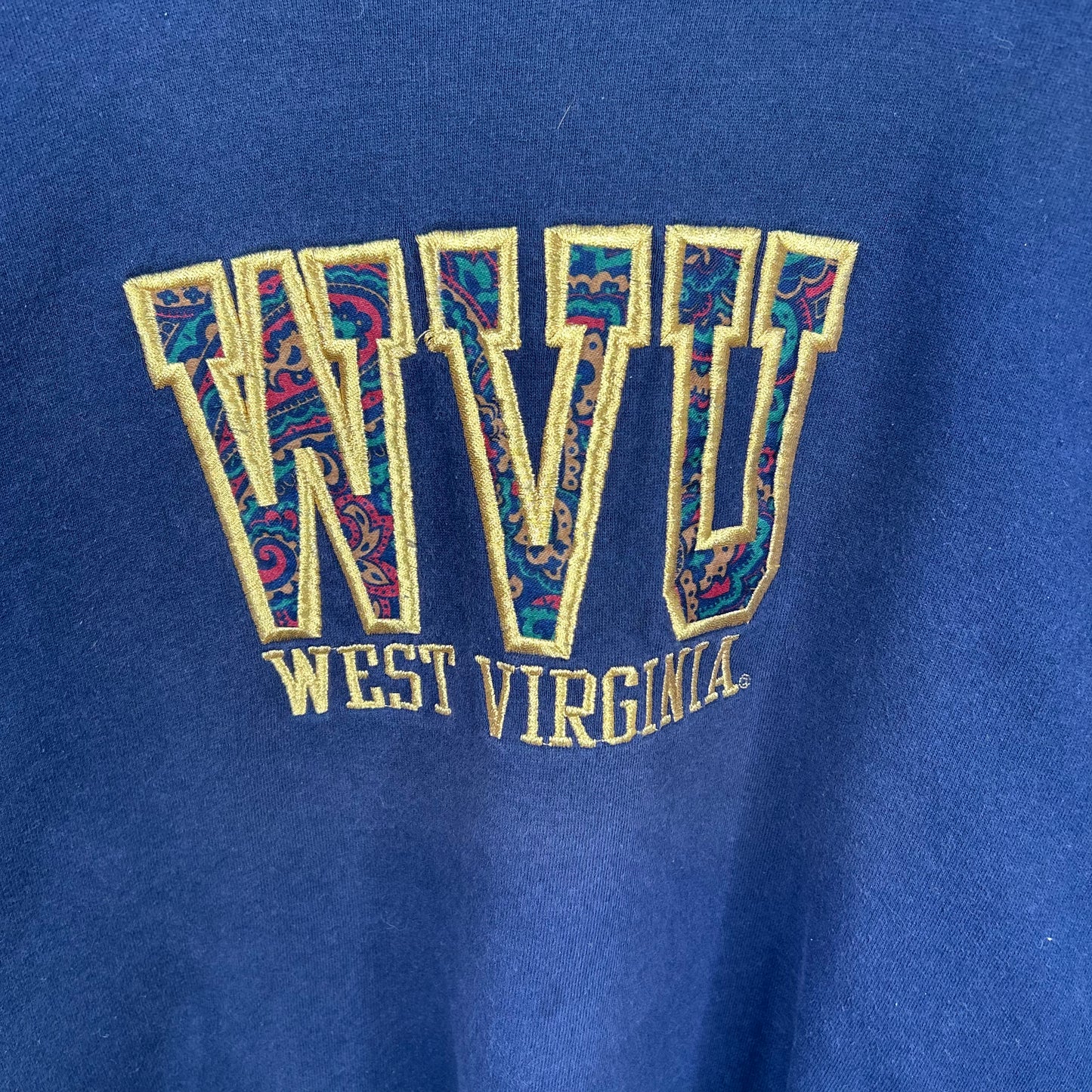 Vintage 90's West Virginia Mountaineers Paisley Crewneck (XL)