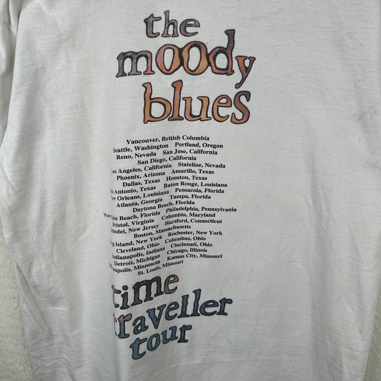 Vintage 90's The Moody Blues Time Traveler Tour Concert Graphic Tee (L)