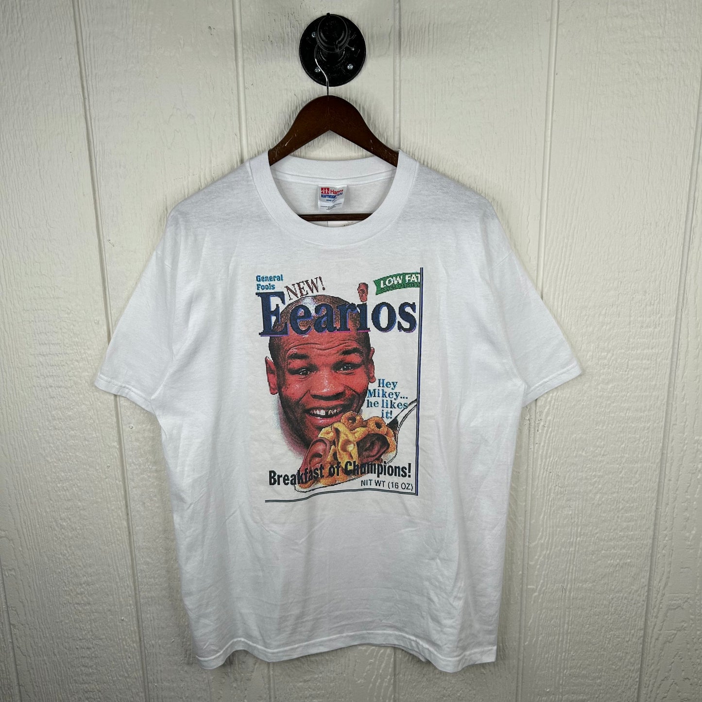 Vintage 90's Mike Tyson 'Earios - Breakfast of Champions' Retro Graphic Tee (L)