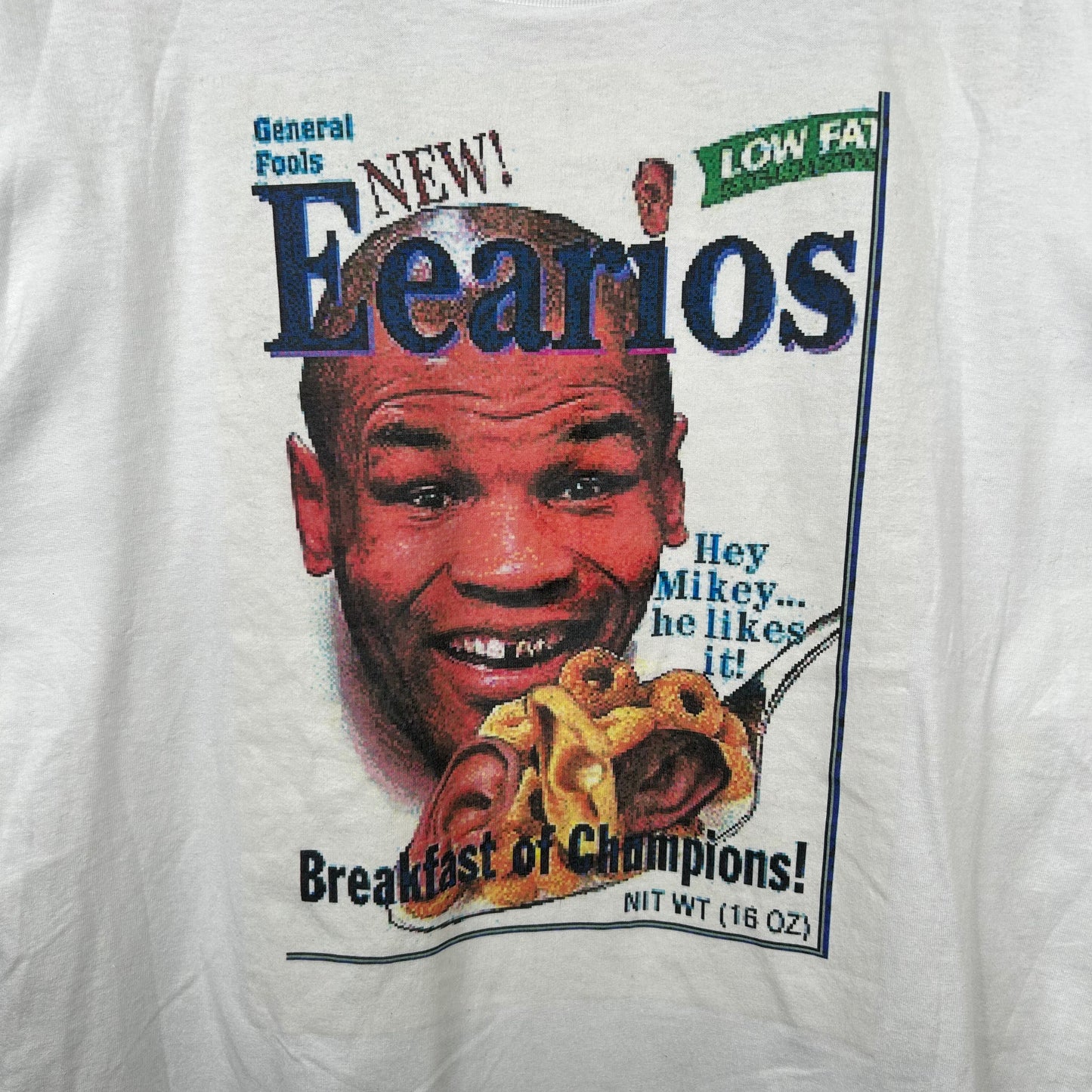 Vintage 90's Mike Tyson 'Earios - Breakfast of Champions' Retro Graphic Tee (L)