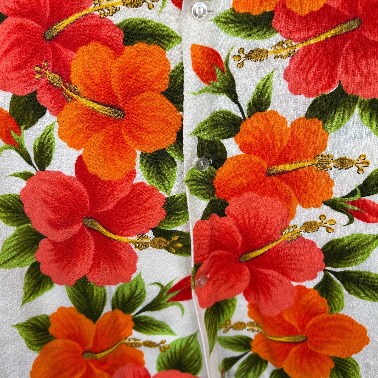 Vintage 80's Vibrant Floral Hawaiian Cotton Shirt (M)