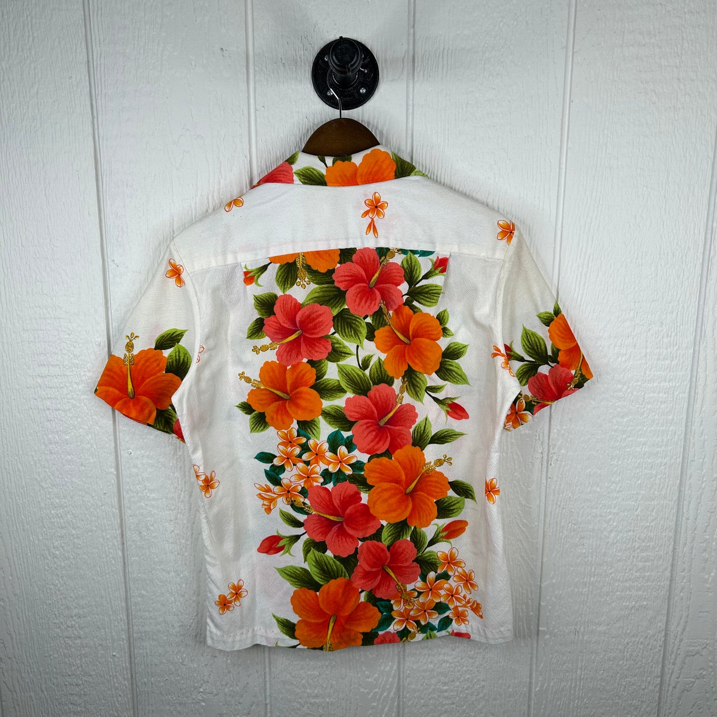 Vintage 80's Vibrant Floral Hawaiian Cotton Shirt (M)