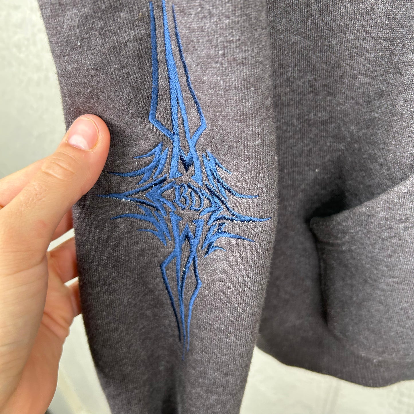 Y2K Embroidered Big Dog Sportswear Baggy Hoodie (M)