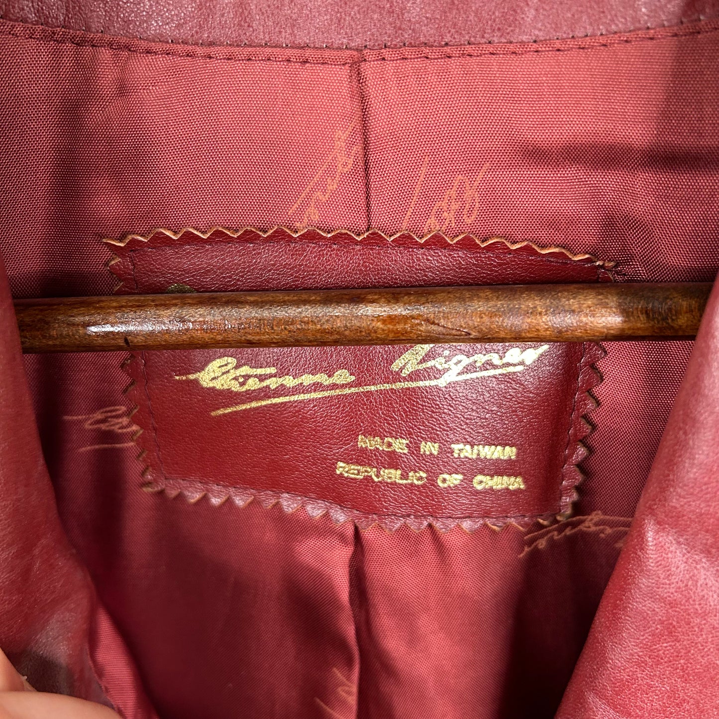 Vintage 90's Red Button-Up Mid Length Leather Jacket (S)