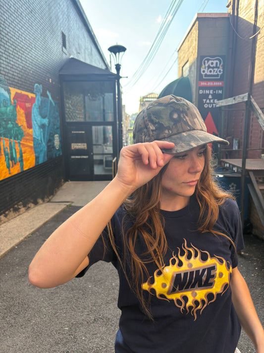Vintage 90's Mossy Oak Snap Back Camo Hat (One Size)