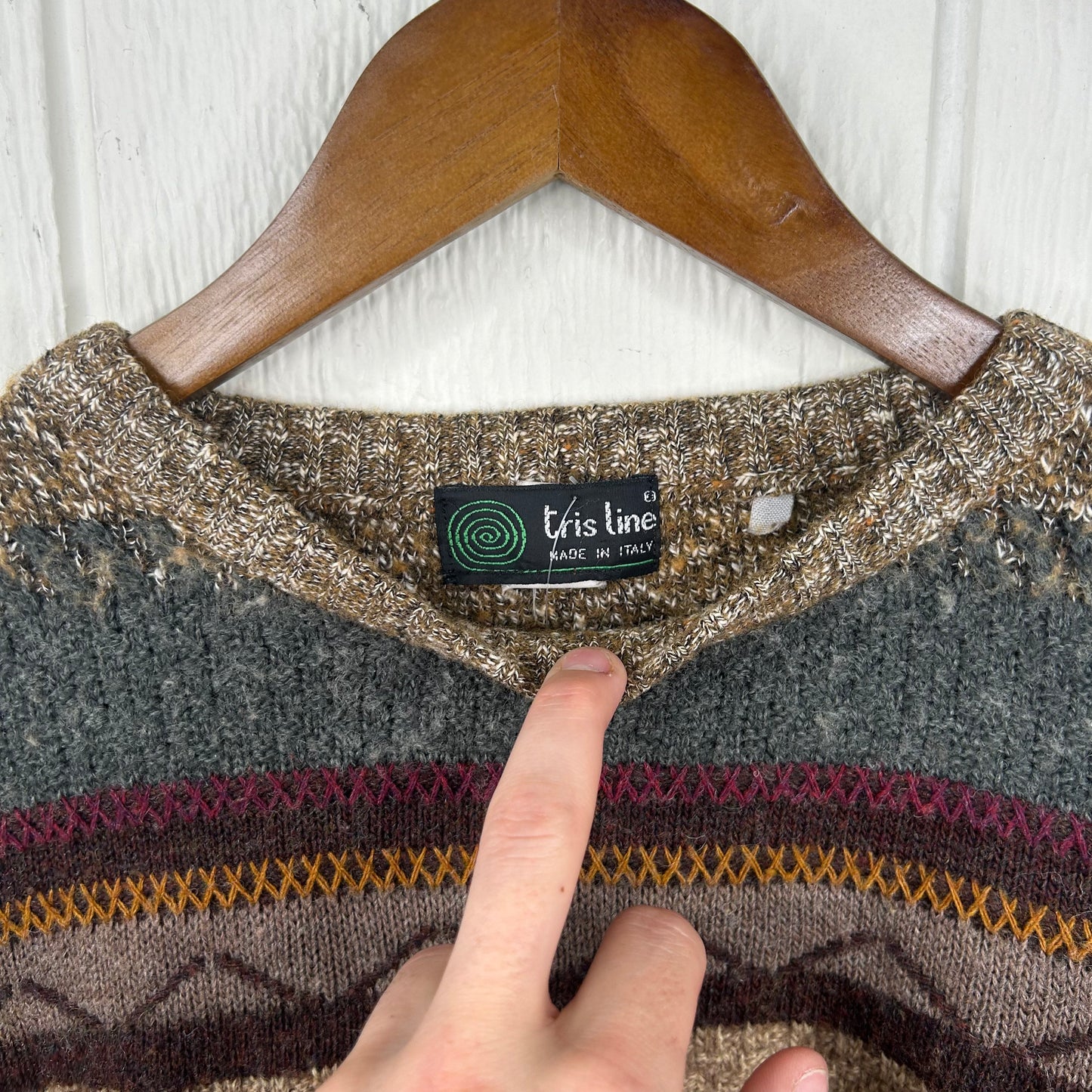 Vintage 90's Italian 3D Coogi Style Sweater (L)
