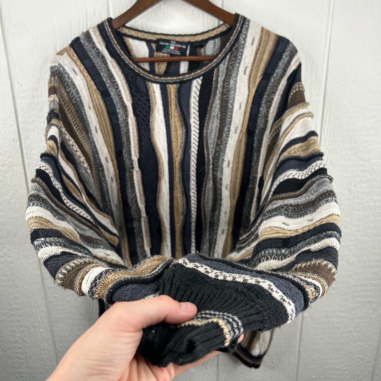 Vintage 90's Italian 3D Knit Coogi Style Sweater (L)