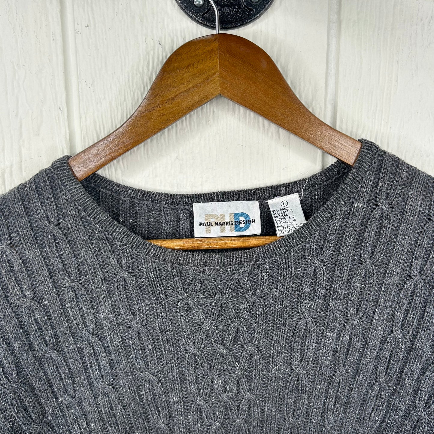 Vintage y2k Gray Tight Knit Extra-Long Sweater (L)