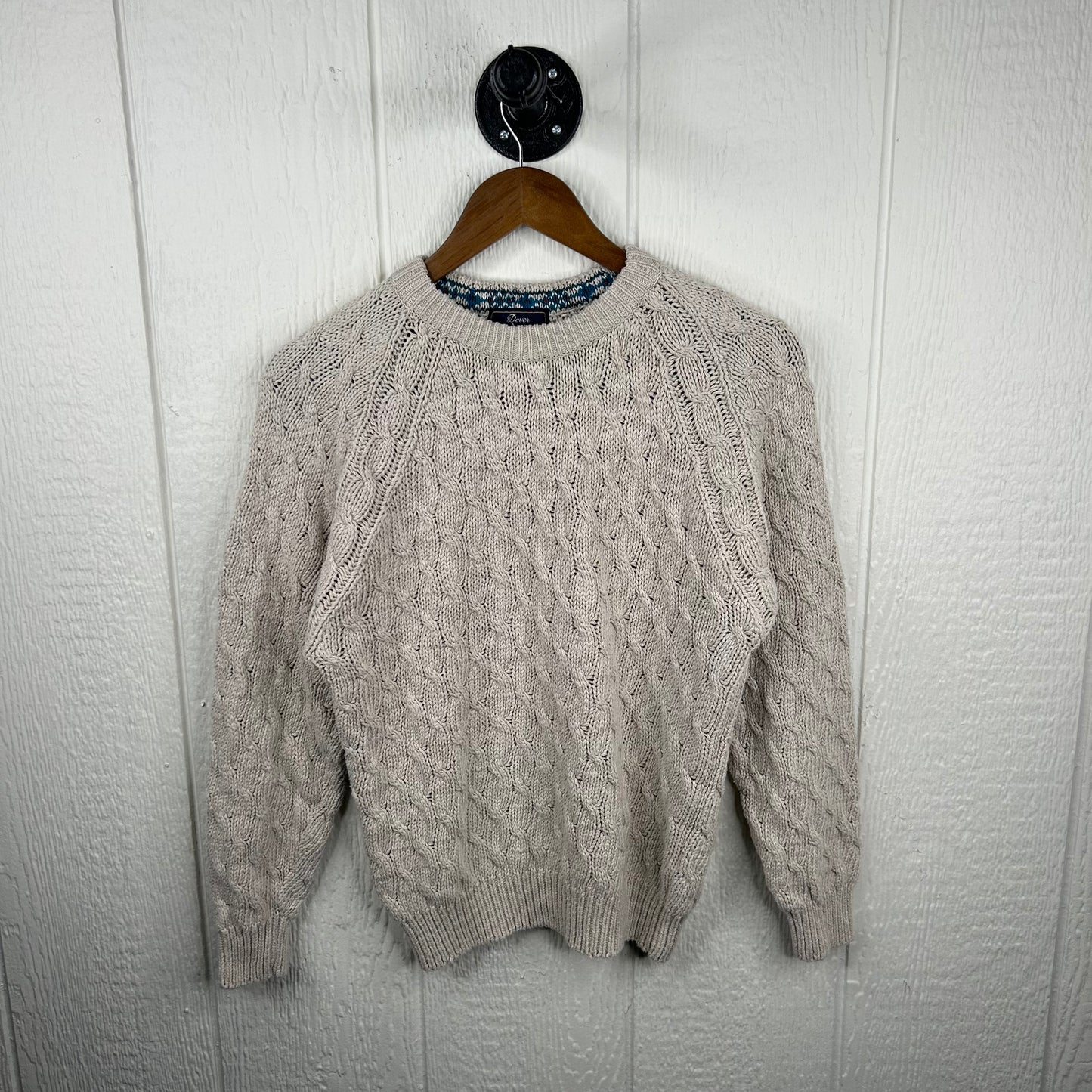 Vintage y2k Cream Tight Knit Sweater (M)