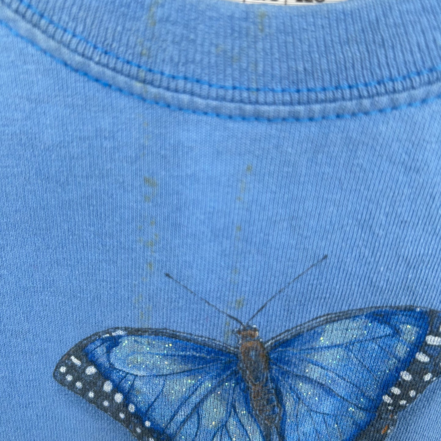 Vintage y2k Blue Butterfly Graphic Tee (XXL)