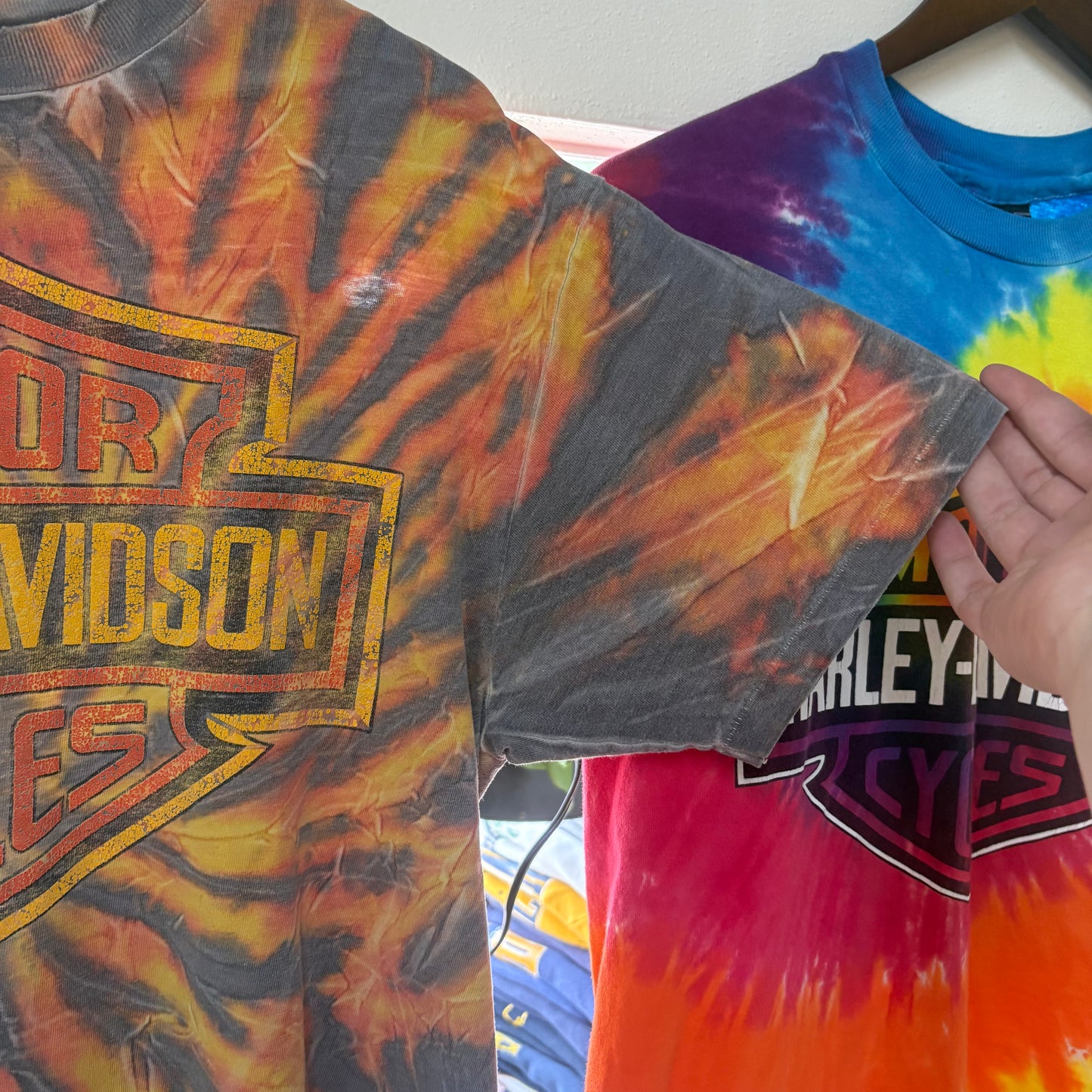 90's Harley Flame Tie Dye Tee - Size Large