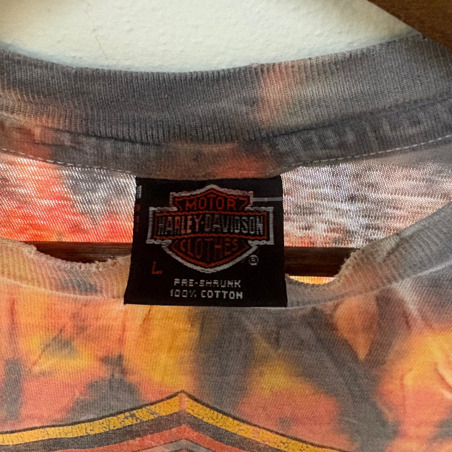 90's Harley Flame Tie Dye Tee - Size Large