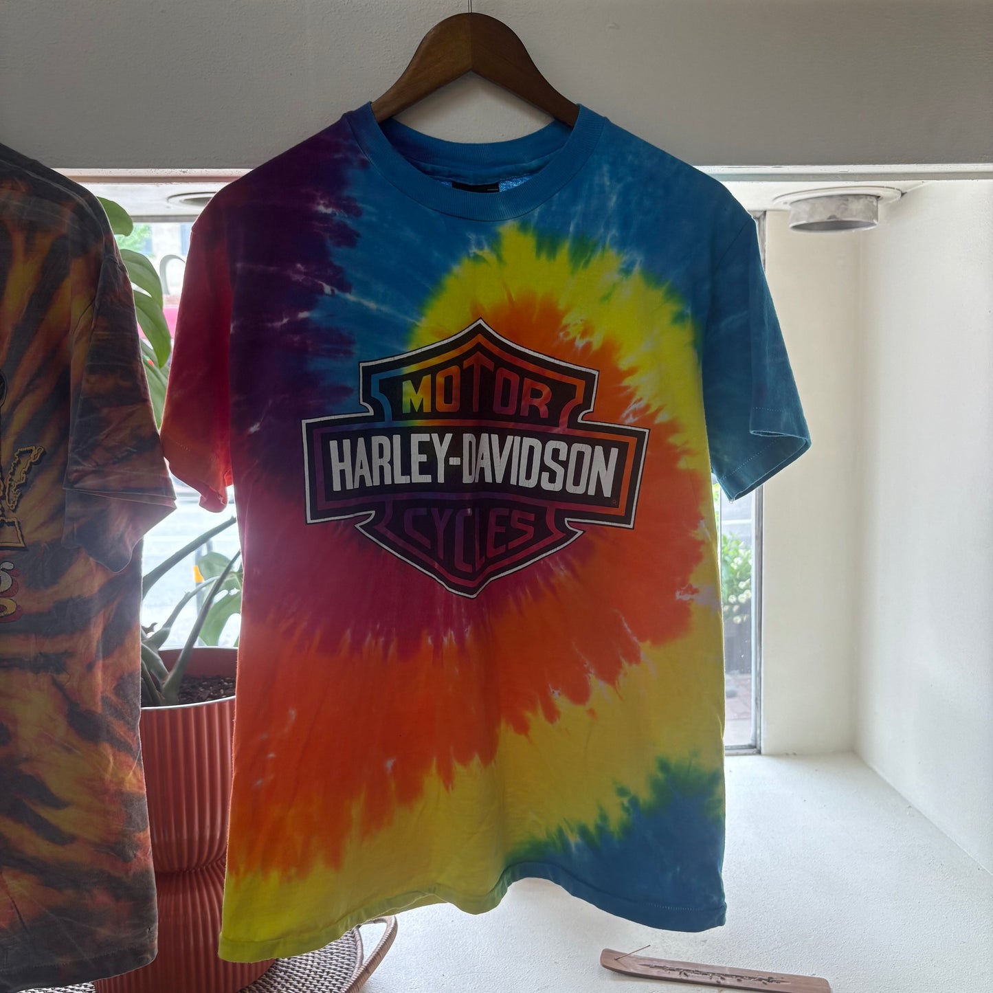 90's Harley Rainbow Tie Dye Tee - Size Medium