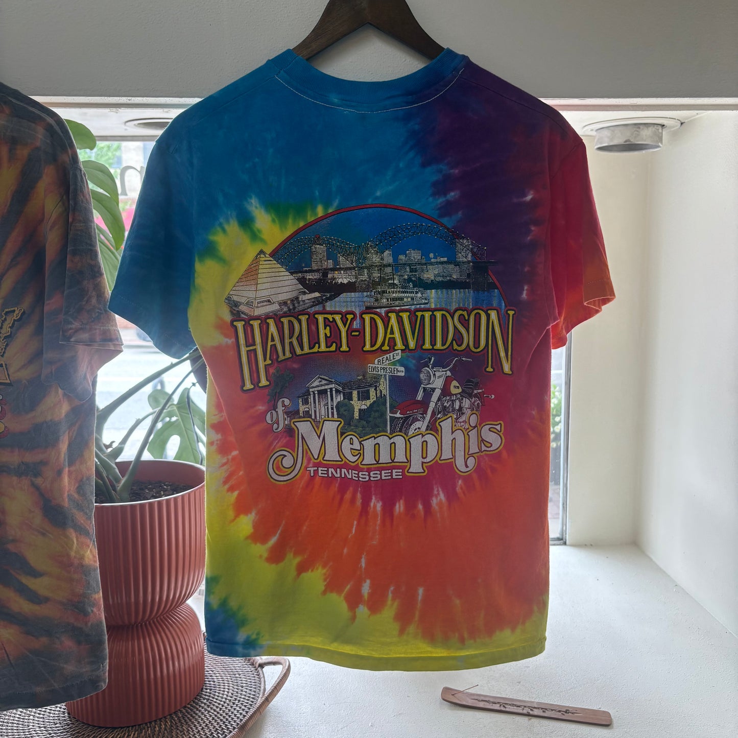 90's Harley Rainbow Tie Dye Tee - Size Medium