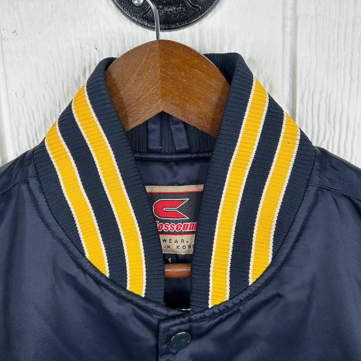 Vintage 90's WVU Button-Up Bomber Jacket (M)
